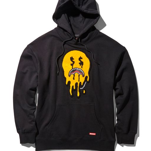 FIRE MONEY CHEST PATCH HOODIE PULLOVER BK