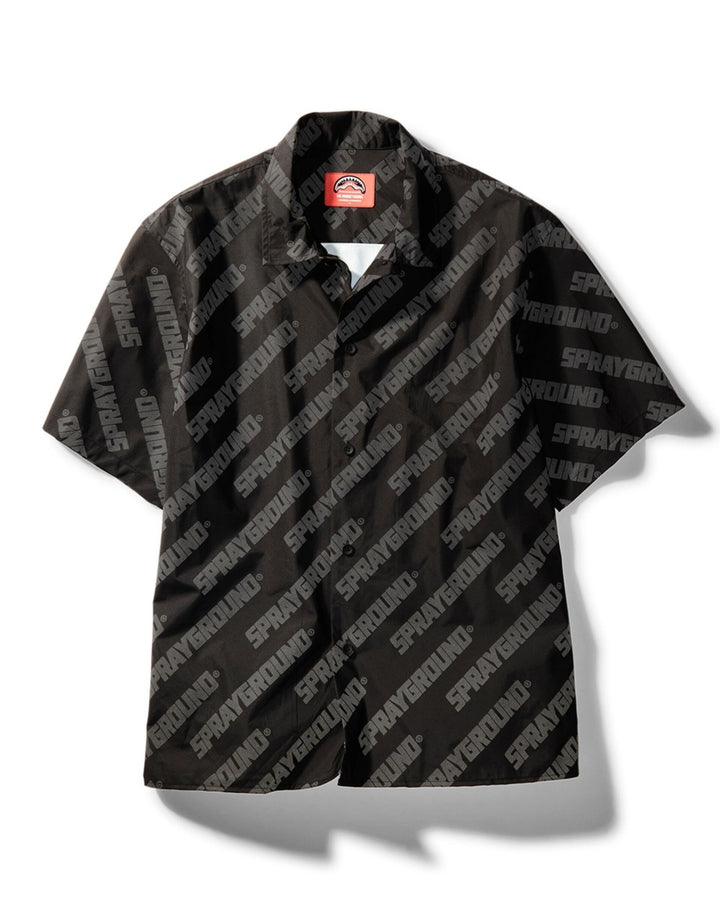 REFLECTIVE STRIPE BUTTON DOWN BLK