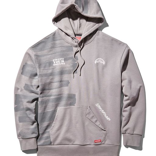 WIDE PAINT HOODIE PULLOVER GREY