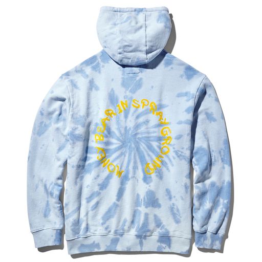 TIE DYE MONEY BEAR HOODIE PULLOVER LIGHT BLUE